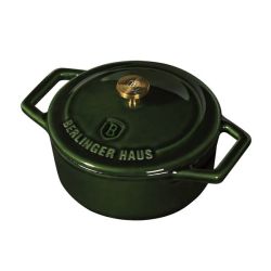 12CM Enamel Coating Oven Safe MINI Pot With Lid - Emerald