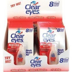 Clear Eyes Redness Relief Up To 8 Hours Of O.2 Oz - 12 Pack Of Handy Pocket Pals By