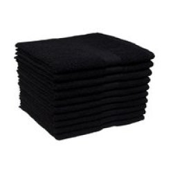 Recycled Ocean& 39 S Yarn Guest Towels 380GSM 33X050CMS Black 10 Pack