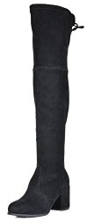 Toetos Women's Prade-high Black Over The Knee Chunky Heel Boots Size 9 M Us