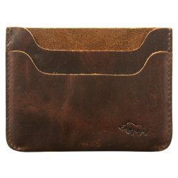 Genuine African Leather Card Holder Dark Brown