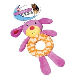 Ethical Pet Lil Spots Plush Ring Toys For Small Dogs And Puppies 7.5-INCH Assorted