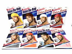 Silky Durag Dream Deluxe Men Waves Mix 8 Color Packs - Du-rag Wave Cap With Elastic Material And Long Tail