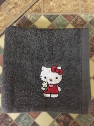 Embroidered Kitty Face Cloth