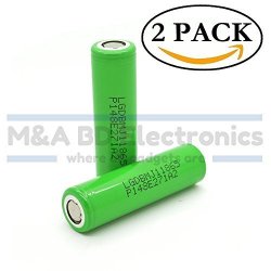 LG Chem LG Inr 18650 MJ1 High Drain 3.7V 10A 3500MAH Li-ion Rechargeable Flat Top Battery 2 Pcs By M&a Bd Electronics