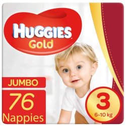 Huggies Gold - Size 3 Jumbo Pack - 76'S