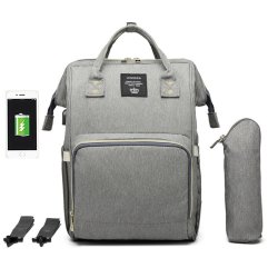 MoM's Travel Backpack With USB Port - Gray