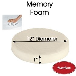 Foamrush 1" X 12" Diameter Premium Quality Memory Foam Bar Stools Seat Cushion Pouf Insert Patio Round Cushion Replacement Made In Usa