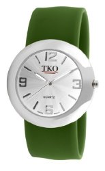 Tko Orlogi Women's TK614-SGR Silver Slap Metal Green Watch