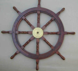 Nautical Ships Steering Wheel Rosewood & Brass 90cm Nb6