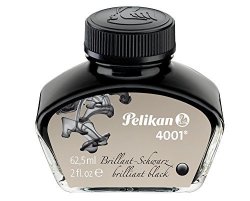 Pelikan 4001 Bottled Ink For Fountain Pens Brilliant Black 62.5ML 1 Each 329144