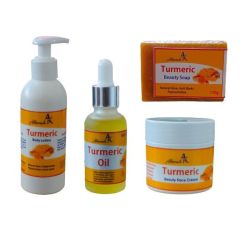 Turmeric Beauty COMBO-4 Products Face Cream Lotion Oil Soap