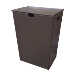 Leather Laundry Bin With Lid SGN254