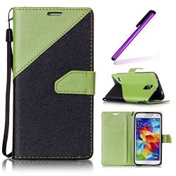 Galaxy S5 Wallet Case Galaxy S5 Flip Case Galaxy S5 Cover Leeco Card Slots Wallet Pu Leather Folio Kickstand Protective Case Cover For Samsung