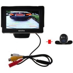 4.3 Inch Car Rear View Monitor Parking Reversing Camera Kit - Black