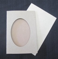 The Velvet Attic - Beige Window Card With Beige Envelope