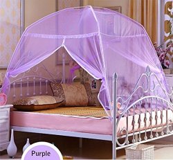 M, Pink CdyBox Foldable Baby Adult Double Zipper Door Sleeping Yurt Mosquito Net Bed Canopy with Stand
