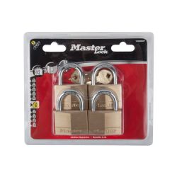 Mackie - Master Pad Lock Brass 4PACK 50MM Keyd Alike
