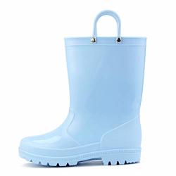 Komforme Girl Kid Rain Boots Pvc Rain Boots With Memory Foam Insole And Easy-on Handles Blue