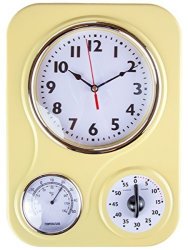 Retro Kitchen Clock With Temperature And Timer. By Lily's Home