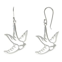 Les Poulettes Jewels - Sterling Silver Spring Swallows Earring