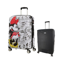 American Tourister Disney Check-in Spinner 67CM + Voss Luggage Cover