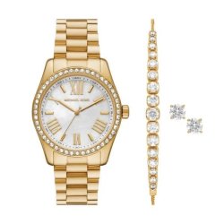 Lexington Three-hand Gold Stainless Steel Women's Watch And Jewellery Gift MK1079SET