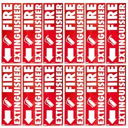 Fire Extinguisher Vinyl Sticker 12-PACK - Easy Install Self-adhesive Safety Wall Sign For Indoor & Outdoor Use - Warning Legend For Restaurant Business Or