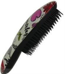 Finishing Hairbrush-classic Oval Shape Heart Graffiti Pattern Ergonomic Handle In Top Quality Abs Plastic Evenly Arranged Soft Bristles Suitable For Long Medium Thick