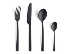 Manille Black 18 0 Stainless Steel Cutlery Set 16-PIECE