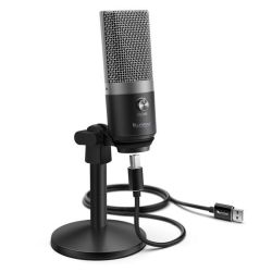 K670B Cardioid USB Condensor Microphone With Stand - Black