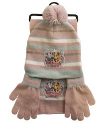 Girls Beanie Gloves & Scarf Winter Set