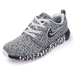 Breathable Mesh Trainers - 6 Women Gray 5.5