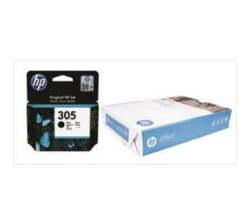 HP 305 Black Ink Cartridge And Paper Bundle