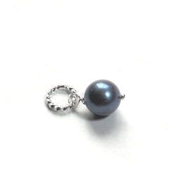Atenea 925 Add A Dangle Handmade 9MM Aaa Blue Freshwater Pearl Pendant On Sterling Silver