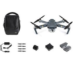 DJI Mavic Pro Fly More Combo: Foldable Quadcopter Drone Kit With Remote 3 Batteries 16gb Microsd Charging Hub Car Charger Power Bank Adapter Shoulder Bag.