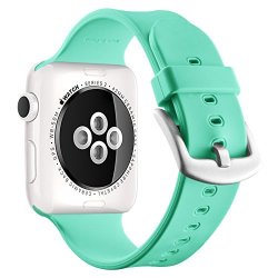 Apple Watch Sport Band 42MM Umtele Soft Silicone Replacement Iwatch Bands Sport Strap With Buckle Clasp For Apple Watch Sport Series 2 Series 1 Teal