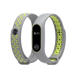 Mchoice Durable Replacement Tpu Anti-off Wristband Sports Bracelet For Xiaomi Mi Band 2 Grey