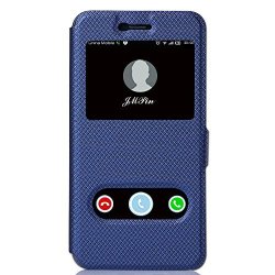 Huawei P10 Lite Case Jmpin View Window Flip Case Cover With Kickstand Magnetic Closure For Huawei P10LITE 2017 Huawei P10 Lite Blue