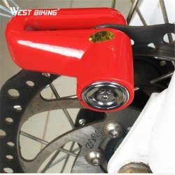 Multi-function Motorcycle Bicycle Disc Lock Motorcycle Lock Locking Rack Anti-theft ... - Red