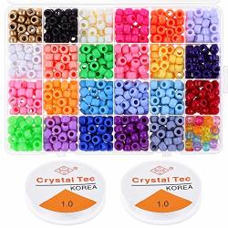 Pony Beads For Bracelets Making Cridoz 24 Colors Plastic Pony Beads Bracelet Beads For Hair Braids And Jewelry Bracelets Making
