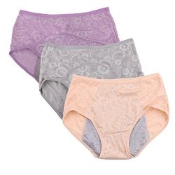 Women Menstrual Period Briefs Jacquard Easy Clean Panties Multi Pack Us Size XXS-XL 8 Us Size M 6 Gray Nelumbo Skin