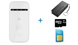 Zte MF65M 3G Mifi Pocket Router + Monthly Recurring Data Bundle 5GB + Accessories