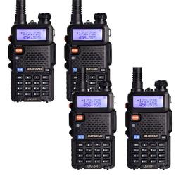 Ktaxon 4 X Baofeng Black UV-5R Dual Band 136-174 400-520MHZ Ham 2 Way Radio Interphone