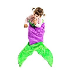 Blankie Tails Mermaid Tail Blanket For Toddlers Purple And Seafoam