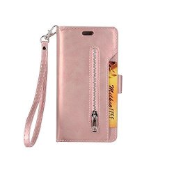 Sammid Iphone XS Case Wallet 5.8 Inch Iphone X Hand Strap Corner Protection Pu Leather Protective Purse Case Cover With Card Slots For Iphone