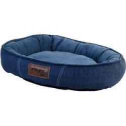 Rogz Lounge Walled Oval Pet Bed Navy