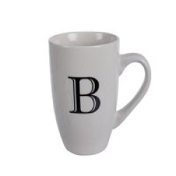 Mug - Household Accessories - Ceramic - Letter B Design - White - 3 Pack