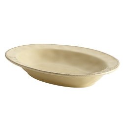 Rachael Ray Cucina Dinnerware 12-INCH Stoneware Oval Serving Bowl Almond Cream