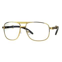 SA106 Art Nouveau Vintage Style Oval Metal Frame Eye Glasses Pilots Yellow Gold